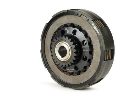 Frizione BGM PRO Superstrong CNC BGM8123 tipo Cosa2/FL, pignone Z23 per primaria Z62/Z63 diritta di Vespa PX, T5, Cosa e Largeframe indicate.