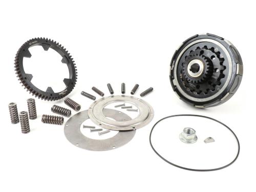 Frizione incl. coppia trasmissione primaria -BGM Pro Superstrong 2.0 CR80 Ultralube, tipo Cosa2/FL- ingranaggio elastico BGM Pro 62 denti (diritti)- Vespa PX80, PX125, PX150, PX200, Cosa, T5, Sprint150 Veloce, Rally, GTR, TS125, Super150 (VBC) - 25/6