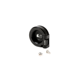 Gancio BGM PRO BGM5710B in alluminio CNC nero per Vespa GT, GTS, GTV, GTL e S 50-300 compatibili, con due viti di fissaggio incluse.