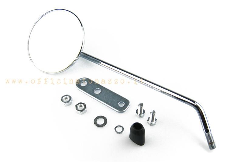 Specchietto retrovisore rotondo sinistro cromato per Vespa