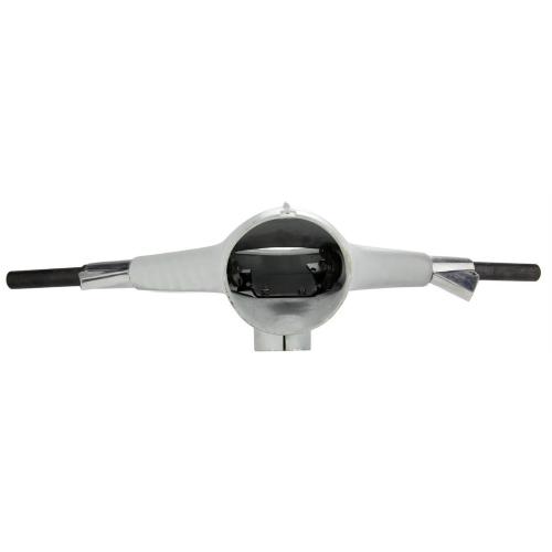 Manubrio SERIE PRO 13806550 per Vespa 160 GS VSB1T 1962-1964, fornito con tubi comando gas e cambio; ricambio grezzo di qualità B da controllare e rifinire prima della verniciatura.