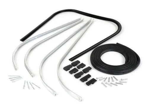 Kit BGM Original 3332779KTB2 nero per Vespa PK S, PK S Lusso, PK SS e PK ETS: bordoscudo, listelli pedana, terminali e rivetti.