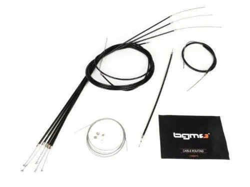 Kit cavi BGM ORIGINAL guaina interna autolubrificante Lambretta DL, GP , NERO