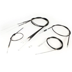Kit BGM ORIGINAL BGM6412N con sette cavi e guaine nere per Vespa PX Arcobaleno dal 1984. Rivestimento interno a basso attrito.