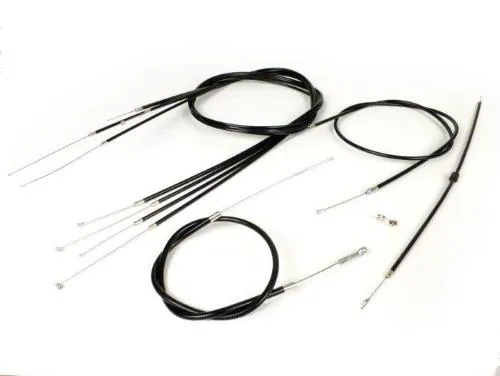 Kit cavi BGM ORIGINAL guaina interna autolubrificante Vespa PX PE (-1984) , NERO