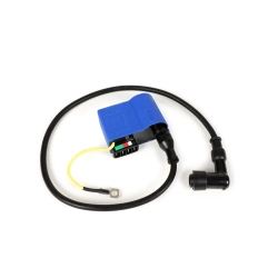 Kit de unidad de control CDI con pipeta de bujía y cable de encendido -BGM PRO- Vespa PX (-05/2011), Rally200 (Ducati), PK XL, ET3 - azul