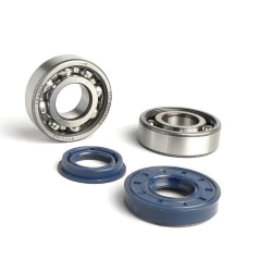 Kit de cojinetes y retenes para el cigüeñal -BGM ORIGINAL (SKF 6204/C4 jaula metálica)- Minarelli 50cc