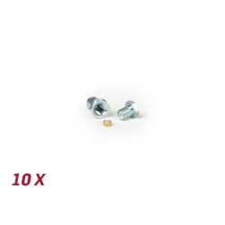 Kit BGM ORIGINAL BGM6496X con 10 morsetti Ø6,8×8 mm e piastrina interna, per cavi frizione e cambio nelle applicazioni Vespa compatibili.
