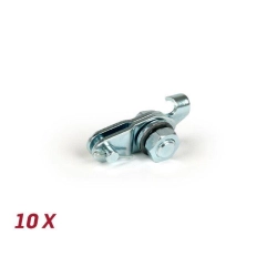 Kit BGM ORIGINAL BGM6482X con 10 morsetti a piastra per cavo freno posteriore Vespa V50, Primavera, ET3, PK, PX e modelli classici.