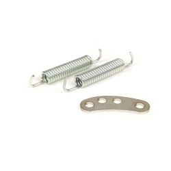 Kit BGM Pro BGM101HMSR con piastrina e due molle per fissaggio marmitta BigBox Sport su Vespa PX, Sprint e Rally. GTIN 4251389104100.