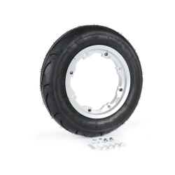 Tyre and wheel rim kit -BGM Sport, tubeless, Lambretta- 3.50 - 10 inches TL 59S (reinforced) - 2.10-10 rim - silver