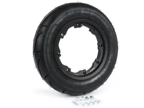 Tyre and wheel rim kit -BGM Sport, tubeless, Lambretta- 3.50 - 10 inches TL 59S (reinforced) - rim 2.10-10 black