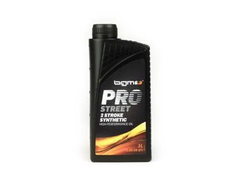 Olio BGM PRO STREET da 1 litro per motori 2 tempi ad aria o acqua, utilizzabile con premiscelazione, lubrificazione separata o iniezione olio.