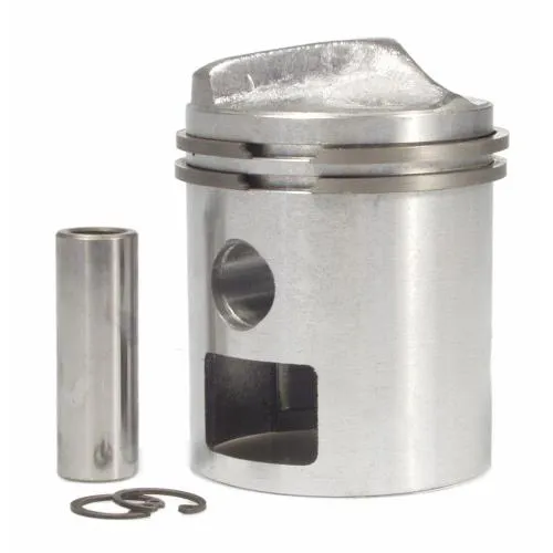 Pistone Meteor a deflettore Ø 57 mm per Vespa 150 VBA, VBB, VGLA e VGLB, con due fasce e spinotto Ø 15 mm. Versione Grade B.