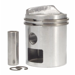 Pistone Meteor a deflettore Ø 57 mm per Vespa 150 VBA, VBB, VGLA e VGLB, con due fasce e spinotto Ø 15 mm. Versione Grade B.