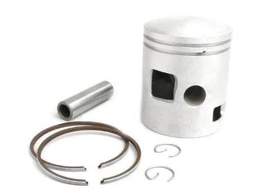 Pistone completo BGM ORIGINAL Ø66,5 mm per cilindro di serie Vespa PX/P200E, Rally e Cosa 200. Due fasce, spinotto e fermi inclusi.
