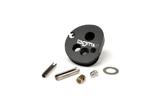 Puleggia comando cavo gas - BGM Pro made by JPP, QUICK ACTION, alluminio CNC- Lambretta LI, LIS, SX, TV (serie 2-3), DL, GP - nero anodizzato