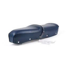 Sella -BGM PRO Pegasus con distintivo e rivettata - Lambretta LI, LI S, SX, TV, DL, GP - blu