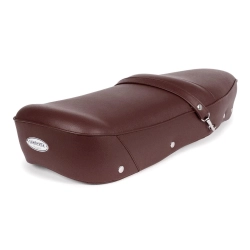 Sella -BGM PRO Pegasus con distintivo e rivettata - Lambretta LI, LI S, SX, TV, DL, GP - marrone