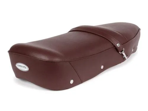 Sella -BGM PRO Pegasus con distintivo e rivettata - Lambretta LI, LI S, SX, TV, DL, GP - marrone