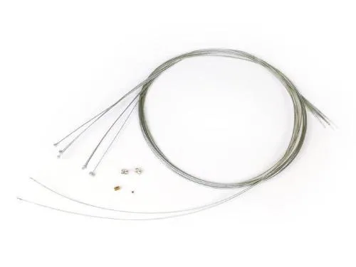 Set cavi interni, universale -BGM ORIGINAL Vespa, Lambretta- 2x Ø=1,9mm x 2100mm (nipplo, tipo a pera, utilizzato per cavo frizione/freno anteriore), 2x Ø=1,6mm x 2100mm (nipplo Ø=5,5mm x 7mm, utilizzato come cavo cambio), 1x Ø=1,2mm x 2500mm (nipplo