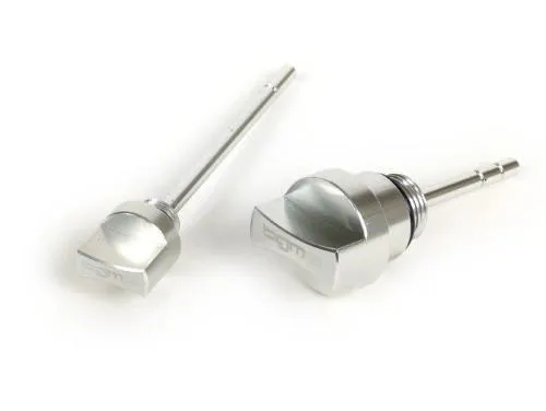 Set BGM PRO BGM581SKT argento con aste olio motore e trasmissione in alluminio CNC per Vespa/Piaggio Leader e Quasar 125-300.