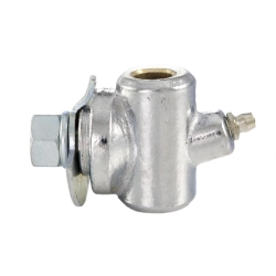 Kit supporto inferiore molla forcella 21976500 in acciaio lucidato, con diametro interno da 10 mm, piattello molla e ingrassatore.
