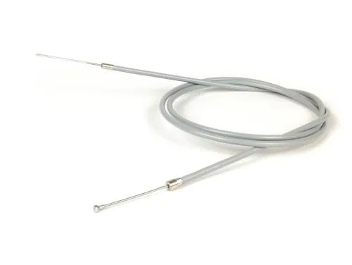 Cavo frizione completo BGM ORIGINAL BGM6411CC grigio per Vespa PX Arcobaleno dal 1984 e T5 125, con terminale a pera e barilotto.