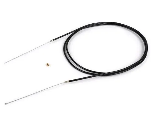 Cavo gas universale BGM ORIGINAL BGM6396UB: anima da 1,2 x 2500 mm, guaina nera da 2200 mm con interno PE e nipplo da 3 x 3 mm.