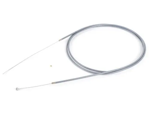 Cavo gas universale BGM ORIGINAL BGM6397UG: anima da 1,2 x 2500 mm, guaina grigia da 2200 mm con interno PE e nipplo da 5,5 x 7,5 mm.