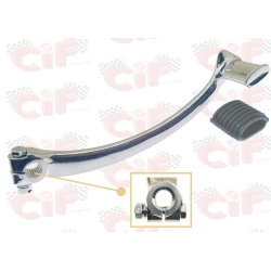 Pedale avviamento CIF 5104 lucidato per Vespa 125 e 150 con innesto a mille righe. Completo di bullone e gommino; riferimento Piaggio 174310.