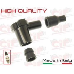 Kit CIF con attacco candela angolato e gommini isolanti, compatibile con ciclomotori Piaggio Ciao, Bravo e Si.