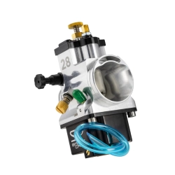 SmartCarb SC3 Lefthand da 28 mm per motori 2T: attacco motore Ø35 mm, filtro Ø50 mm, lunghezza 82,5 mm e regolazione esterna senza getti.
