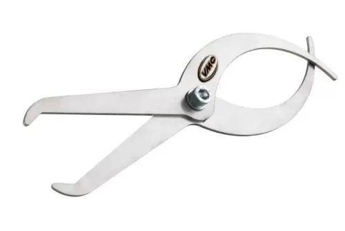 Pinza manuale VMC 2.0 004226 in acciaio inox AISI 304 per rilevare spessori, diametri interni e quote in carter, cilindri e collettori.