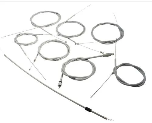Kit cavi e guaine grigie autolubrificanti per Vespa VNA, VNB, VBB, GL, GT, GTR, TS, Sprint, Super e Rally compatibili.