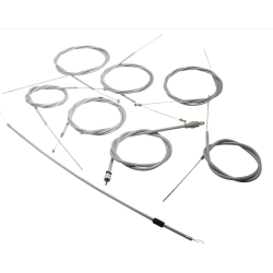 Kit cavi e guaine grigie autolubrificanti per Vespa VNA, VNB, VBB, GL, GT, GTR, TS, Sprint, Super e Rally compatibili.