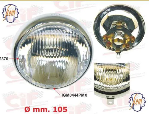 fanale anteriore originale siem completo di portalampada-ø mm.105 VL2 VL3