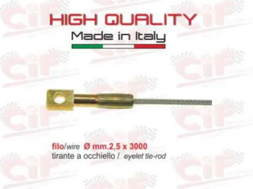 Cavo frizione interno (filo2,5x300)(tirante ad occhiello