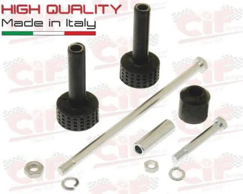 Kit CIF con silent block, perno motore, vite ammortizzatore posteriore e bulloneria 8.8 per Vespa 50, 90, Primavera ed ET3.
