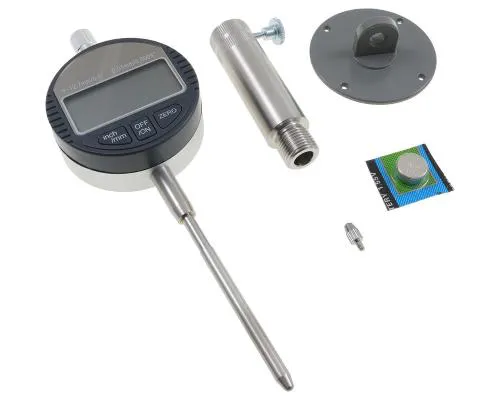 Comparatore digitale PMS con corsa 12,7 mm, lettura 0,01 mm e adattatore M14x1,25 per individuare il punto morto superiore del pistone.