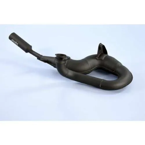 Espansione Polini Racing 200.2023/S per Vespa PE e PX 200, corpo nero e silenziatore in alluminio smontabile. EAN 8054705050947.
