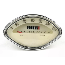 120 km/h speedometer, original type for Vespa 180 VSC "SS", 150 VBA/VBB/VSB1 "GS"/GL/GT/VS5 "GS"