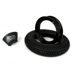 Kit pneumatico e cerchio ruota -BGM Classic, Vespa- 3.50 - 10 pollici TT 59P (rinforzato) - cerchio 2.10-10 nero