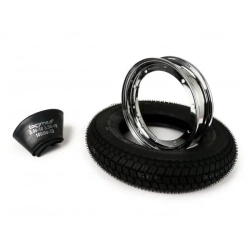Kit pneumatico e cerchio ruota -BGM Classic, Vespa- 3.50 - 10 pollici TT 59P (rinforzato) - cerchio 2.10-10 cromato