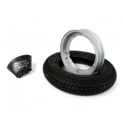 Kit pneumatico e cerchio ruota -BGM Classic, Vespa- 3.50 - 10 pollici TT 59P (rinforzato) - cerchio 2.10-10 grigio