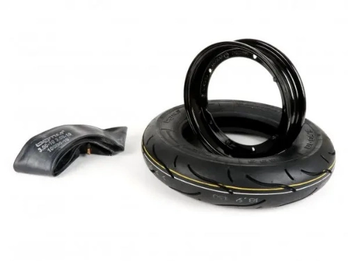 Kit pneumatico e cerchio ruota -BGM Sport, Vespa- 3.50 - 10 pollici TT 59S (rinforzato) - cerchio 2.10-10 nero