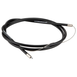 Cavo acceleratore per Lambretta DL/GP 125-200 anche per Lambretta 125 LI/Special/150 LI/Special/SX/175 TV/200 SX /TV con guaina PE Inliner, saldatura e nipplo cavo, SIP PERFORMANCE, nero, l (cavo)=1500mm, 7x7 conduttori, Ã 1,2mm/6,0 mm, acciaio inox l
