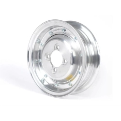 Cerchio Pinasco 25471003 tubeless scomponibile 2.10x8 in alluminio lucidato per Vespa Wideframe compatibili con ruote da 8 pollici.