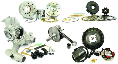 Kit Pinasco Master 26484231 260 cc a valvola rotante per Vespa PX/PE 125-200, con carter, gruppo termico, albero, frizione e Flytech.