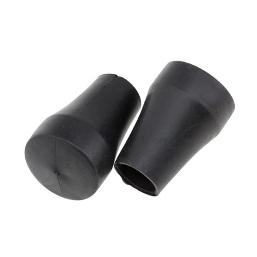 Coppia di scarpette in gomma per cavalletto centrale Vespa con tubo da 22 mm. Il fondello in teflon rinforza la zona di appoggio soggetta a usura.